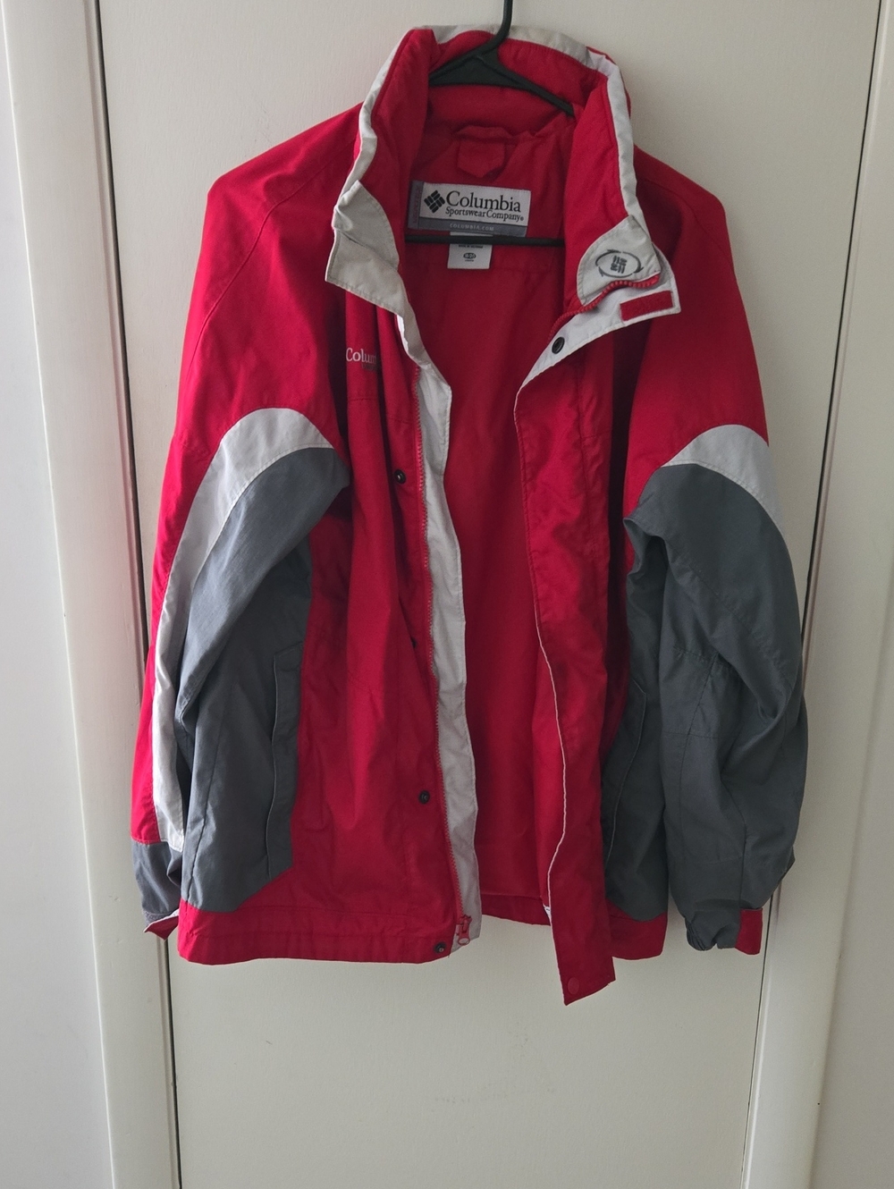 Columbia Kids' Red and Gray Waterproof Rain Jacket